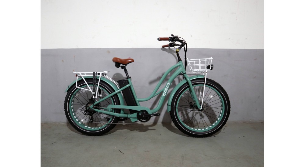 Fat Bike Electrique BEACH CRUISER Femme mixte couleur vert turquoise mat /blanc occasion