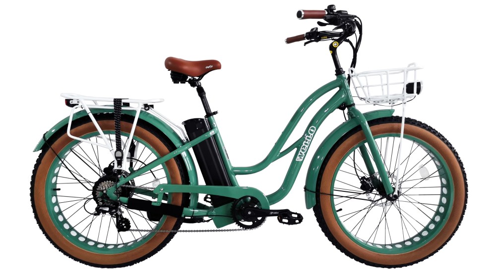 copy of Fat Bike Electrique BEACH CRUISER Femme/ mixte 2023 couleur vert turquoise/blanc occasion